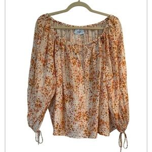 esmaee Golden Hour Off Shoulder Floral Feminine  Cottagecore Blouse Size L